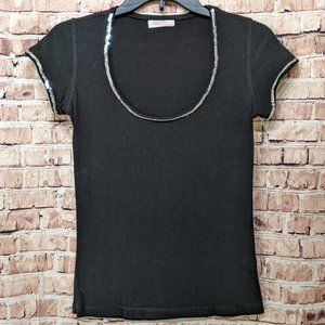 daash Los Angeles Black Tee with sequins Size Large